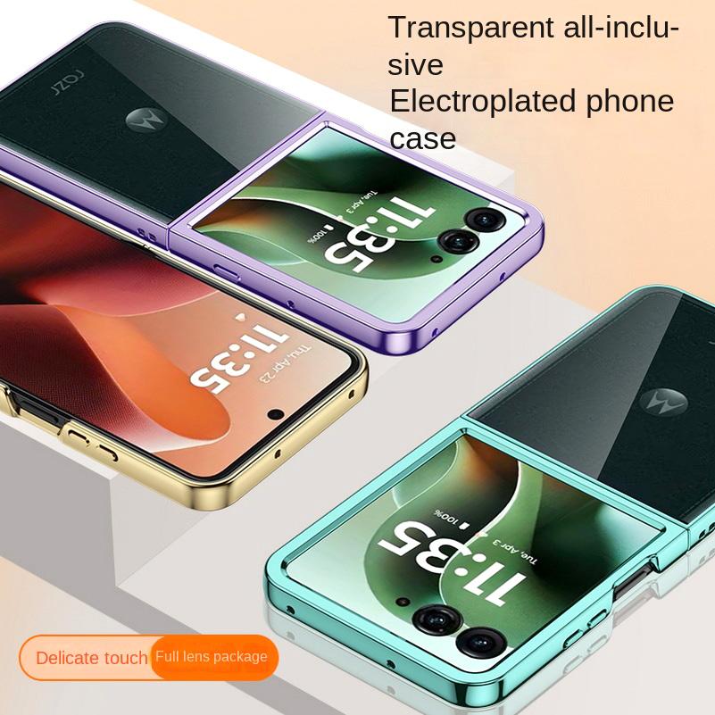 For Motorola Razr 70 Ultra Ultra Thin Electroplated Transparent Case For MOTO Razr Ultra 2026 Razr Plus Hard PC Shockproof Cover