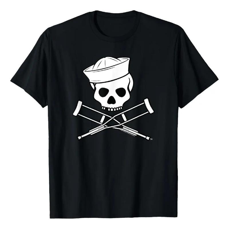 Camiseta Com Logotipo Jackass Sailor Skull & Crossbones S