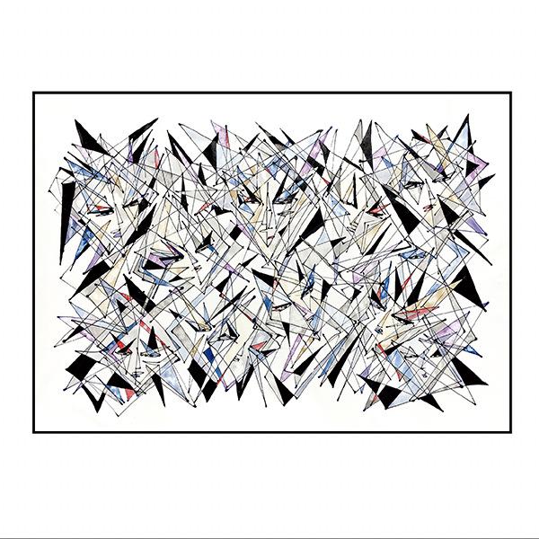 Modern Geometric Graffiti Canvas Art for Bedroom & Living Room