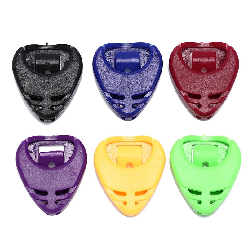 6Pcs Plastic Heart Shape Guitar Pick Collection Holder Guitar Pick Case Box