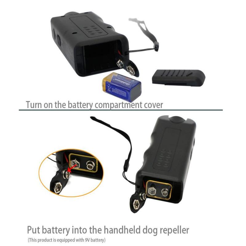 Dog Ultrasonic Repeller Pet Training Device Outdoor Double Headed LED Light Portable Anti-barking Device To Repel Cats & Dogs