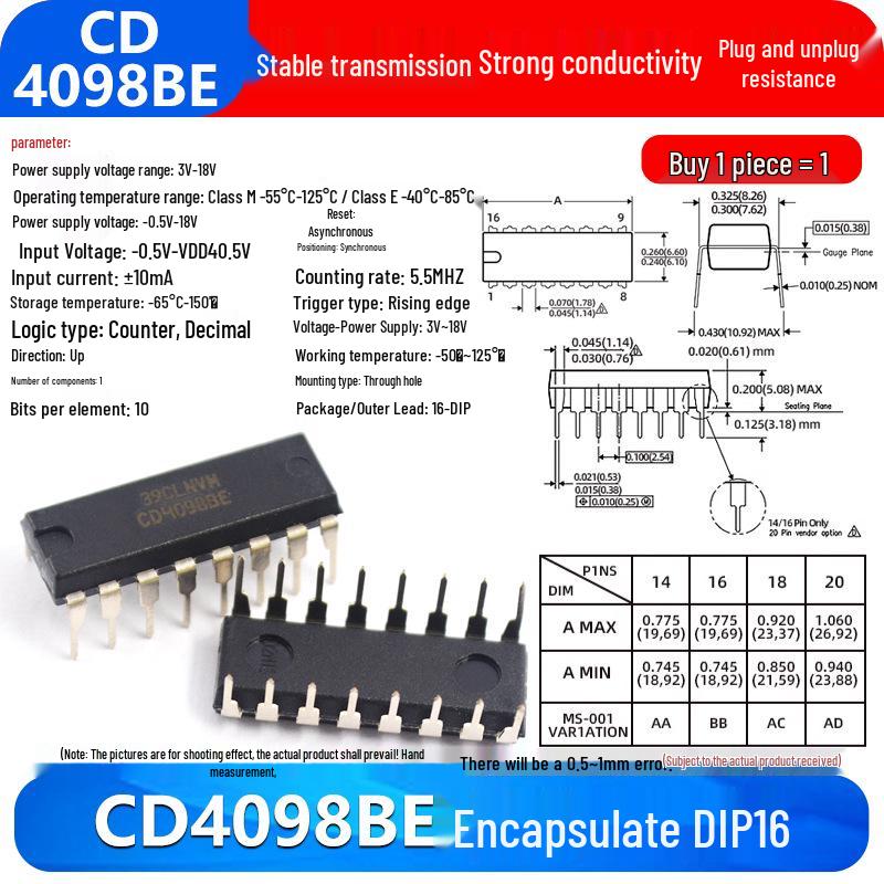 CD4017BE & CD4000 Series IC Chips (CD4001/11/66/82/106/4051/52/69/21/50/81)