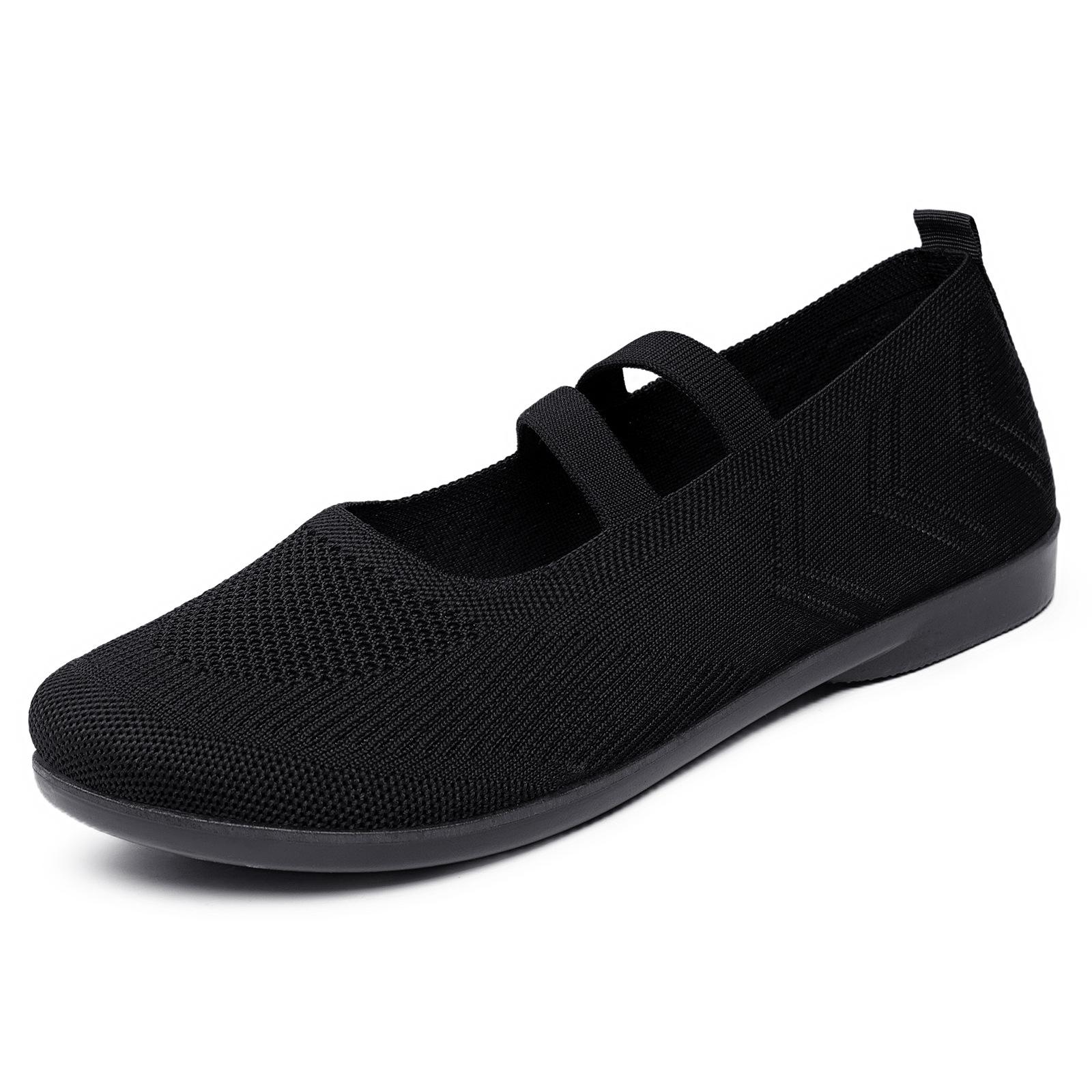 Модная повседневная универсальная обувь-слипоны нового стиля для женщин из ткани 41 чёрный 1190₽