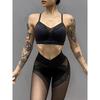 Yoga Europe and America Cross Border Mesh Patchwork Adjustable Bra