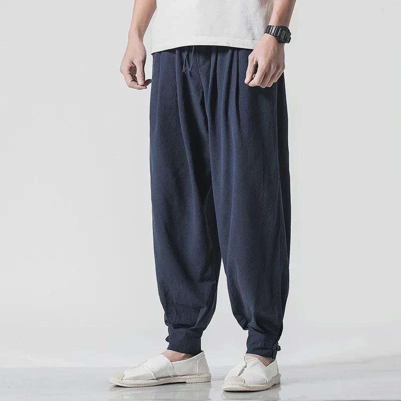 Loose Cotton & Linen Monk Pants - Lay Buddhist Meditation Wear for Spring & Summer