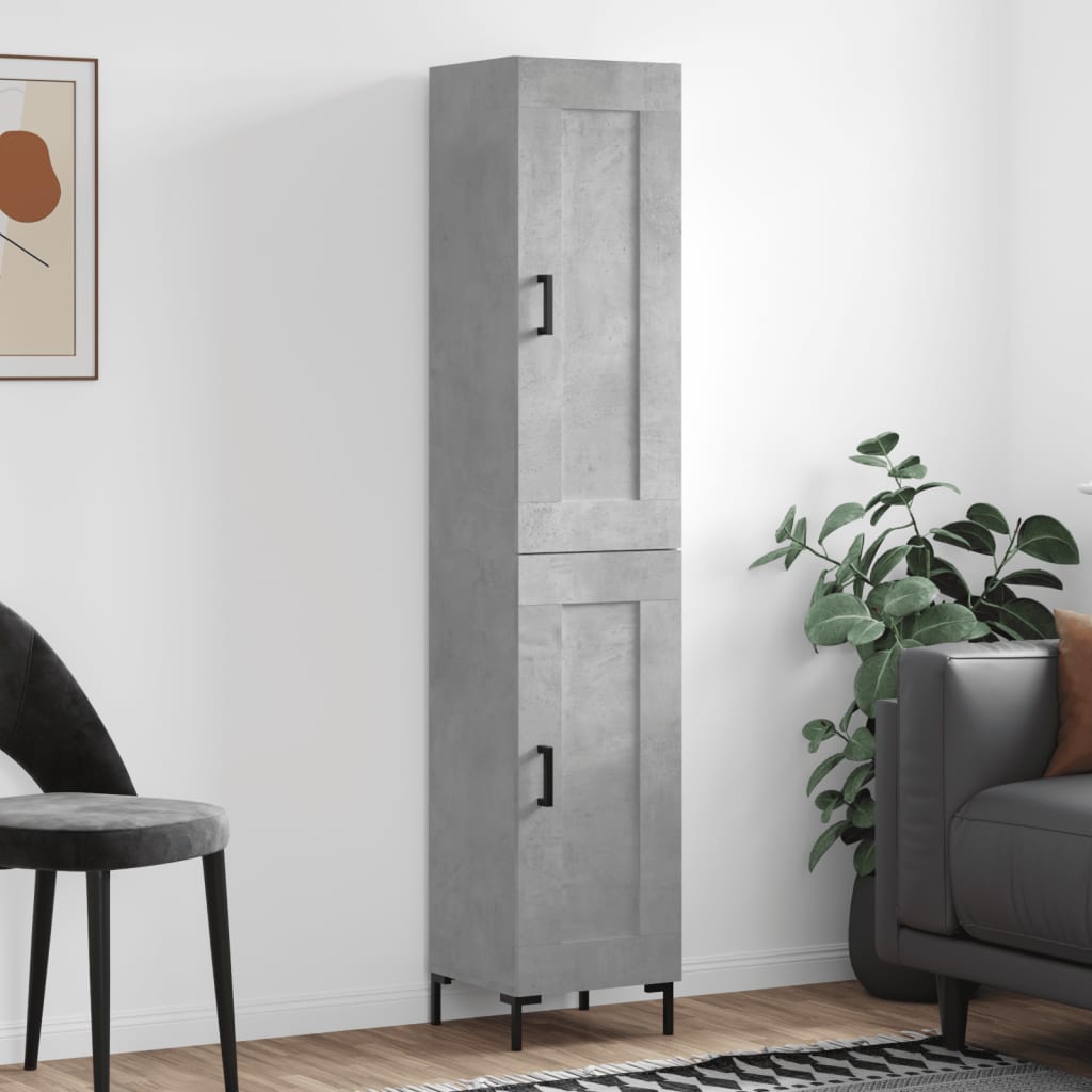 Highboard Concrete Grey 34.5 x 34 x 180 cm Particleboard