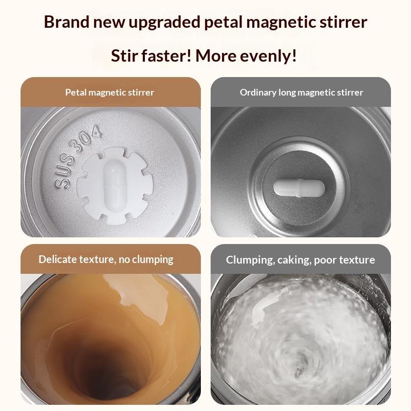 400Ml Mixing Cup Led Temperature Display Cup 304 Stainless Steel Magnetic Rotating Stirring Milk Coffee Self Stirring Mug
