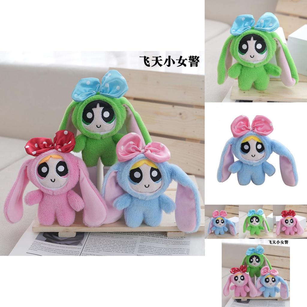 Adorable Plush Powerpuff Girls Doll Soft Cartoon Toy In Pink Blue And Green 12cm