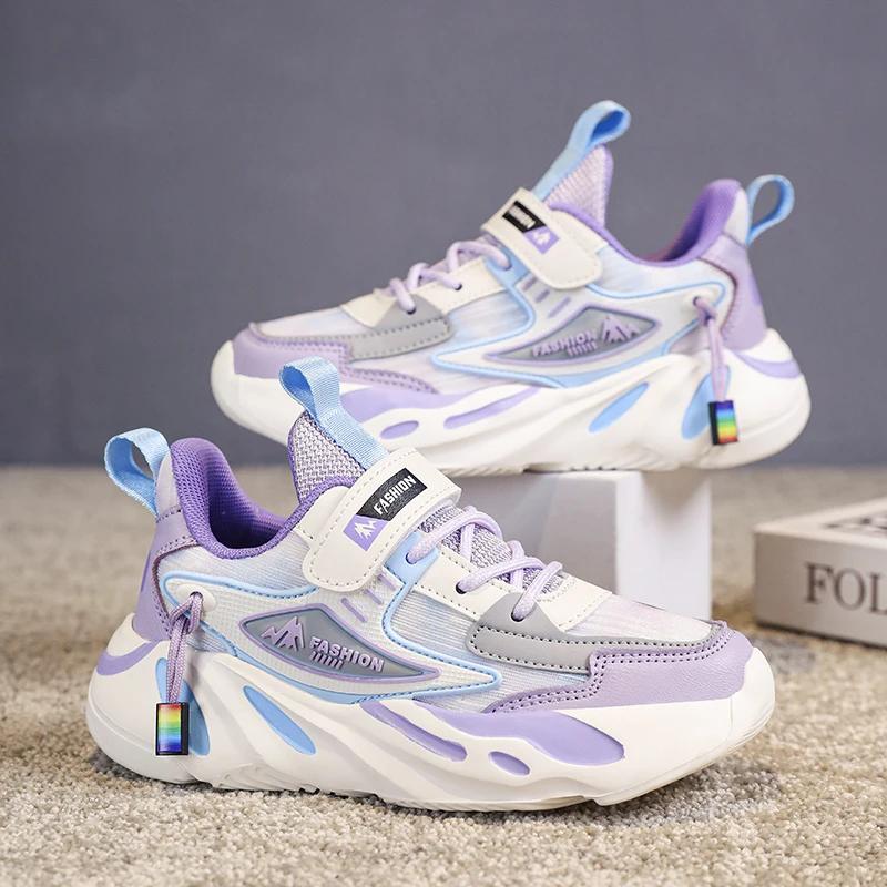 New Kids Girls Sneakers Breathable Mesh Running Shoes Lightweight Soft Sole Sports Shoes for Children School Walking Tennis