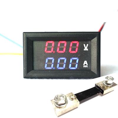 DC Dual display Meter Volt amp meter DC 100V/100A Dobbel farge LED Voltmeter Amperemeter + 100A Shunt