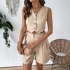 Women's New Summer Sleeveless Vest Top Shorts Set Casual Commuter Two-piece Suit