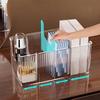 Boîte de rangement transparente de grande capacité à quatre compartiments, Organisateur cosmétique transparent pour coiffeuse avec 3 séparateurs amovibles