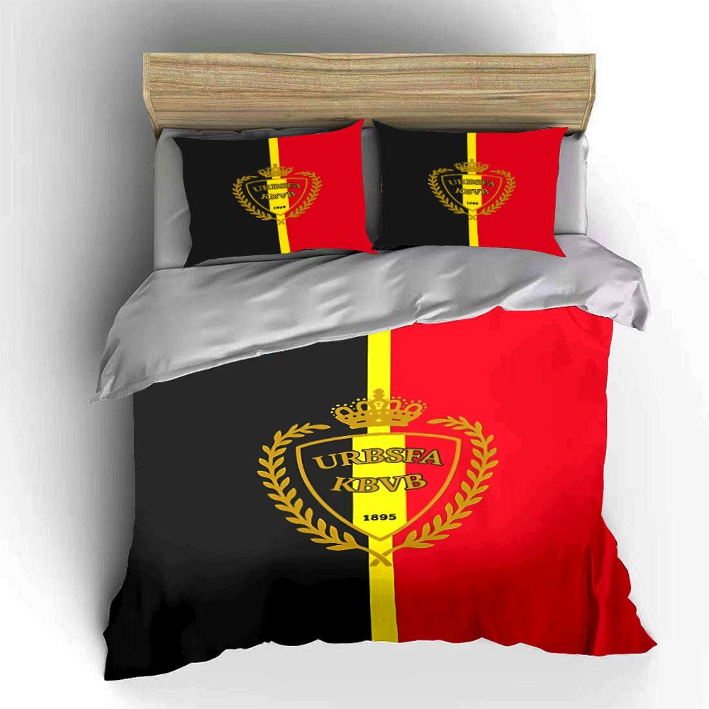 Belgium Soccer Crest Bedding Set Bedding Duvet Cover Set Duvet Cover Pillowcases (1 * Duvet Cover 2 * Pillowcases, without duvet insert)