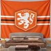 Orange Lion Emblem White Stripes Shield Patterned tapestry for bedroom and living room home decor sofas
