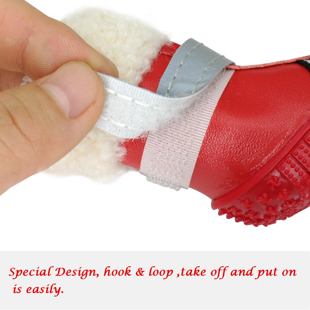Warme Haustier Hund Schuhe Winter Wasserdichte Haustier Hund Stiefel Schuh Regen Schnee Booties Reflektierende Rutschfeste Schuhe Für Kleine Große Hunde