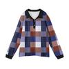 Men's Casual Striped Print Button-Up Long-Sleeve Tops
