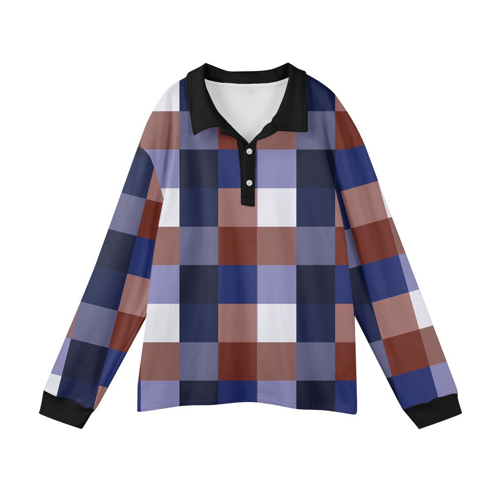 Men's Casual Striped Print Button-Up Long-Sleeve Tops