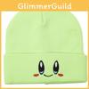 Hat Simple Knit With Big Eyed Smiling Face Embroidery Design For Daily Outdoor