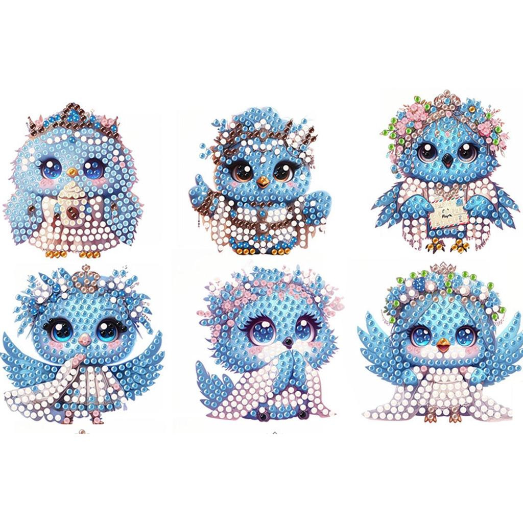 6Pcs Flower Animal DIY Diamond Art Stickers Refrigerator Painting Kits for Adults DIY Home Decors