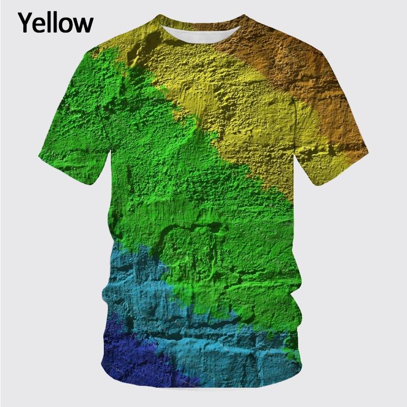Summer New Fashion Graffiti Paint 3D Printing Men's Summer Round Neck Short Sleeve Shirt T-shirt