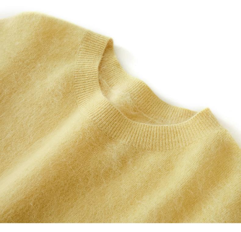 Autumn/Winter Women's Cashmere Silk Blend Velvet Base Layer Sweater