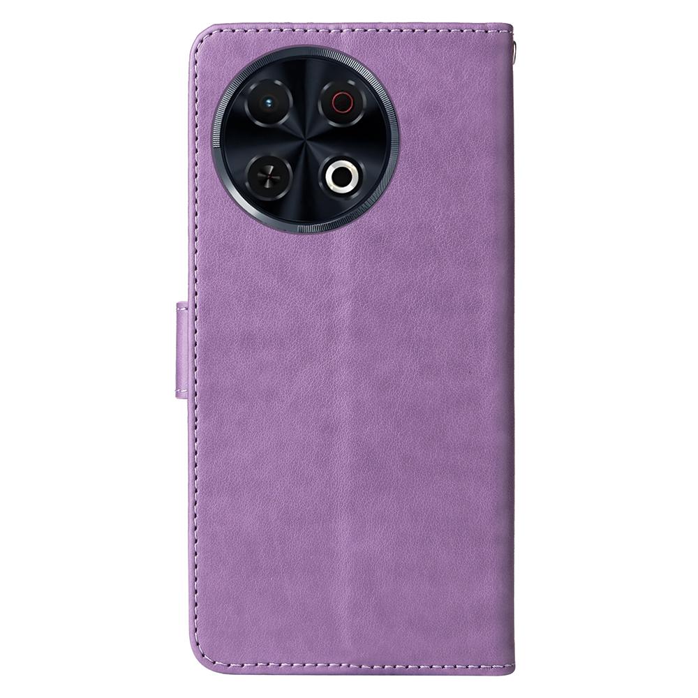 For TECNO Spark 30 Pro 4G Leather Case Butterfly Floral Imprint Wallet Stand Cover