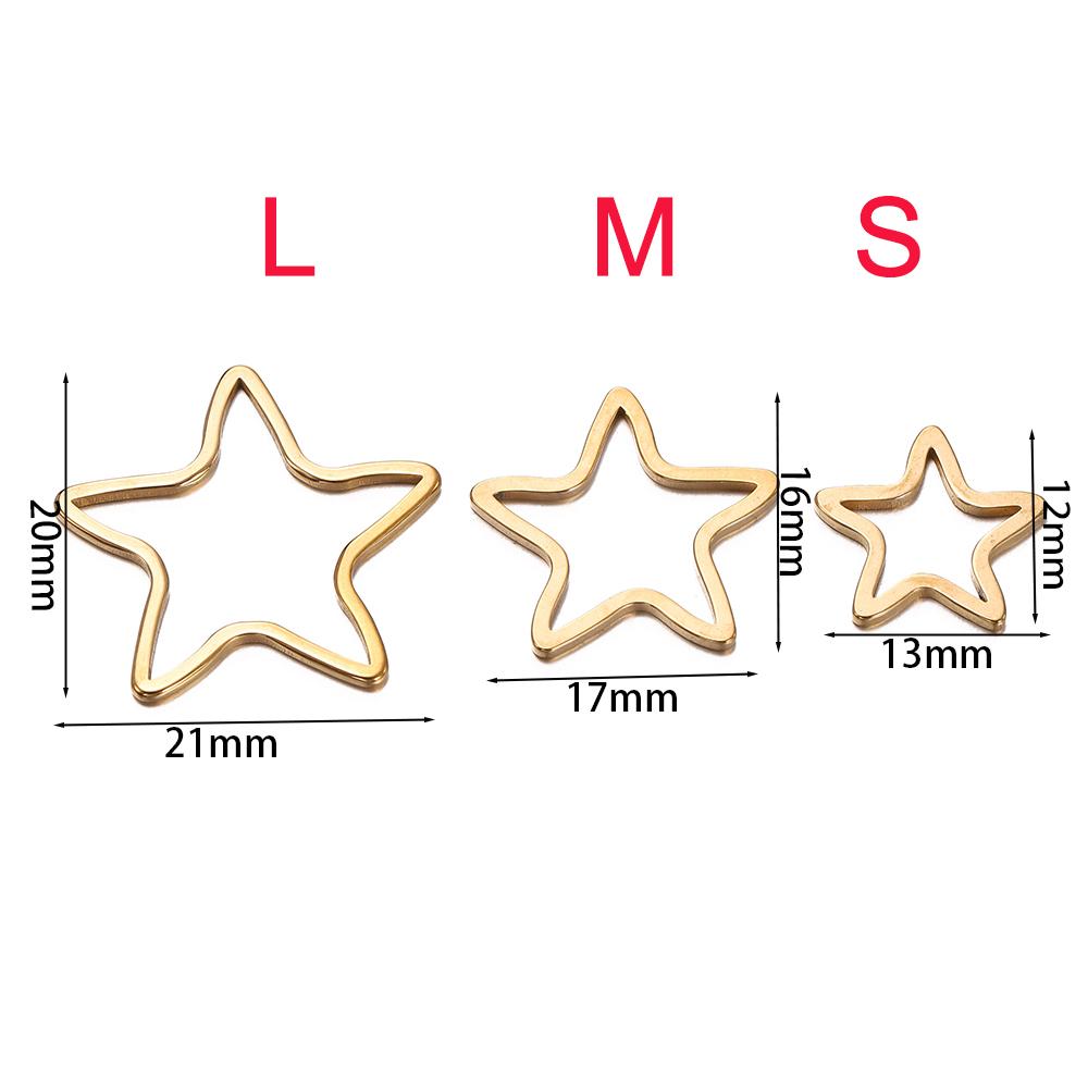 10pcs Stainless Steel Geometric Star Cross Round Frame Earrings Charms Connectors for Necklaces Earrings Jewelry Making Supplies