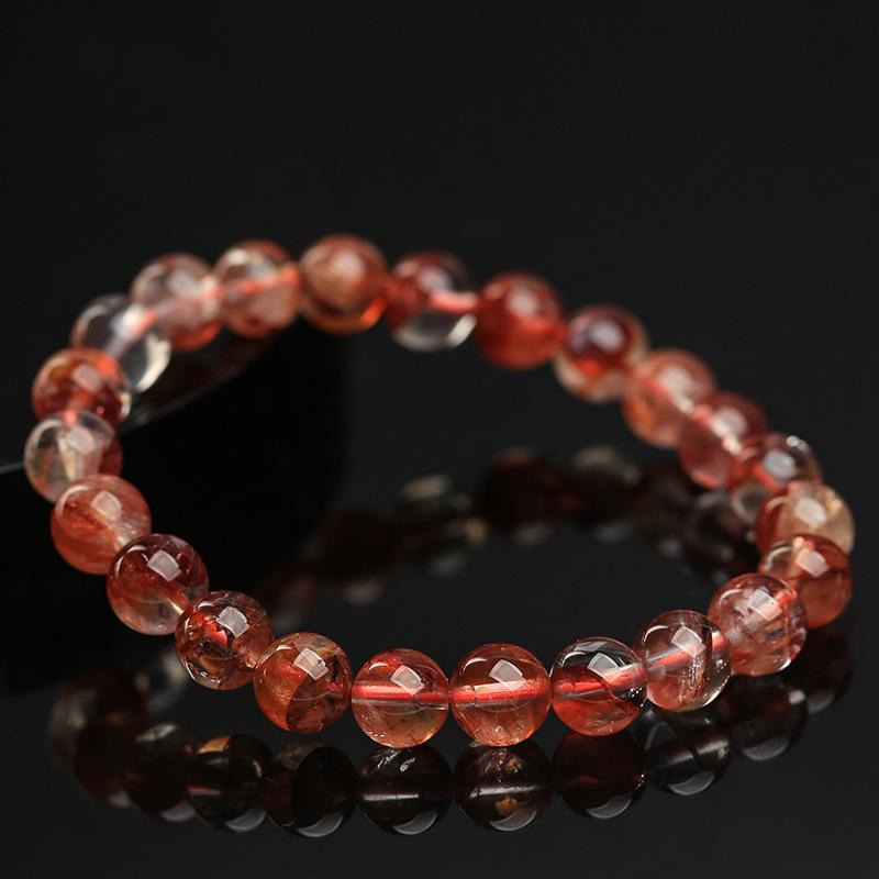 Hongchu Crystal 7A High-quality Natural Blood Phoenix Agate Bead Bracelet Iridescent Rainbow Red Crystal Bracelet