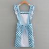Twill Cotton Apron with Polka Dot & Ruffle Straps Water-Resistant Kitchen Apron for Cooking Baking Breathable Large Front Pocket Home Apron
