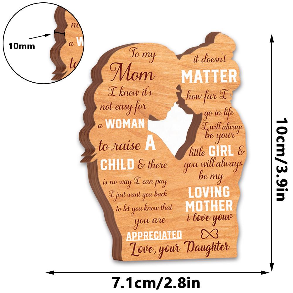 MZ1021-1031 Mother's Day Heart Wooden Desktop Ornament