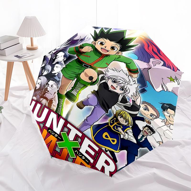 

1pc Hunter x Hunter Automatic Folding Umbrella Portable 3-Fold Design with 8-Bone Iron Frame, Outdoor for Fans, Travelers, Daily Use, Gift Idea.C039
