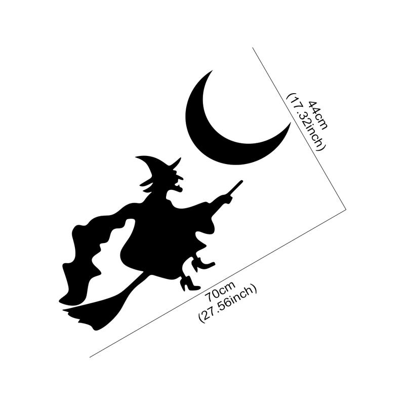 Halloween Funny Stickers A Witch on Broomstick Creative Car Sticker Exterior Decoration PVC Waterproof Decal Car Accessories