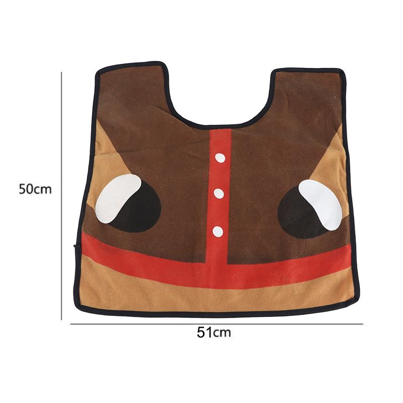 3pcs Set Christmas Elk Toilet Seat Cover Rug Set Decortions for Home Bathroom Ornament