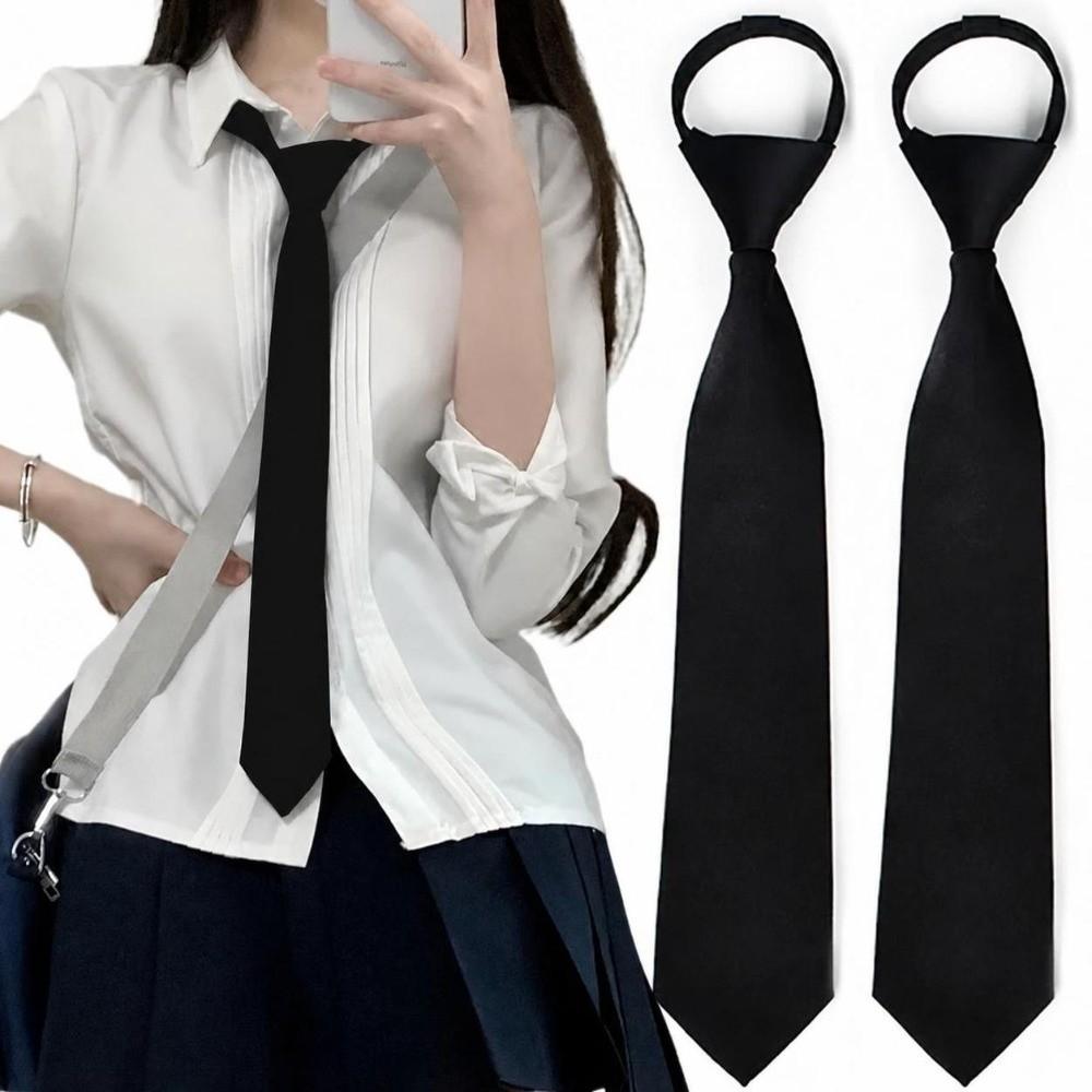Clip On Zipper Tie Unisex Suit Zipper Neckties New Uniform Neck Tie  For Men Women