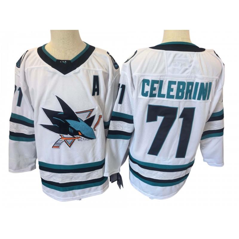 Maglia Vintage da Hockey su Ghiaccio da Uomo Team Squalo 39 Ricamata Misto Cotone Uniforme da Allenamento Abbigliamento Casual