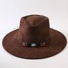 Best-selling European and American style suede velvet wide-brimmed top hat, classic fashion Western cowboy hat for men and women