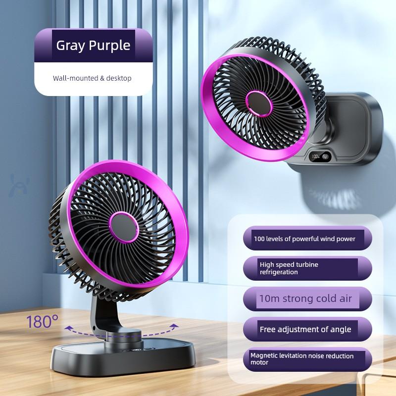 Desktop Automatic Oscillating Small Fan, Rechargeable Ultra-Quiet Mini Fan for Student Dormitory Beds, Portable
