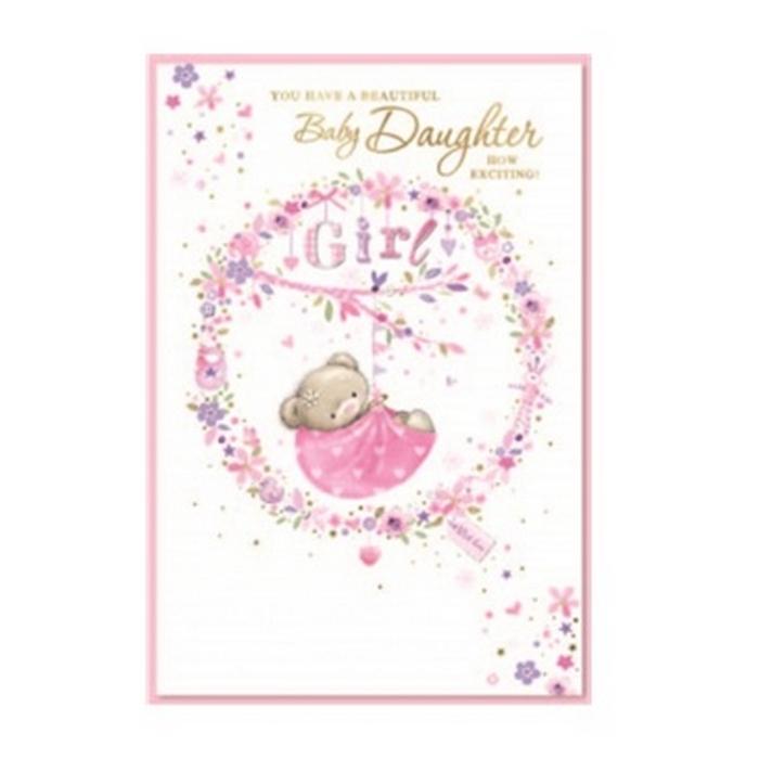 Simon Elvin You Have A Beautiful Baby Daughter Greetings Card (Pack of 6)