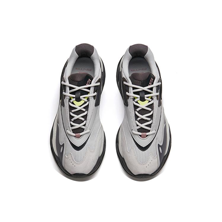 New Anta Pulse Life Collection Cushioning, Slip Resistant, And Abrasion Resistant Low Top Chunky Sneakers Men's Gray 112148833R-4
