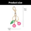 Glitter Cherry Bag Charm Key Rings Cherry Bag Ornament Key Rings Clip Resin Metal Elegant Purse Hanging Accessory