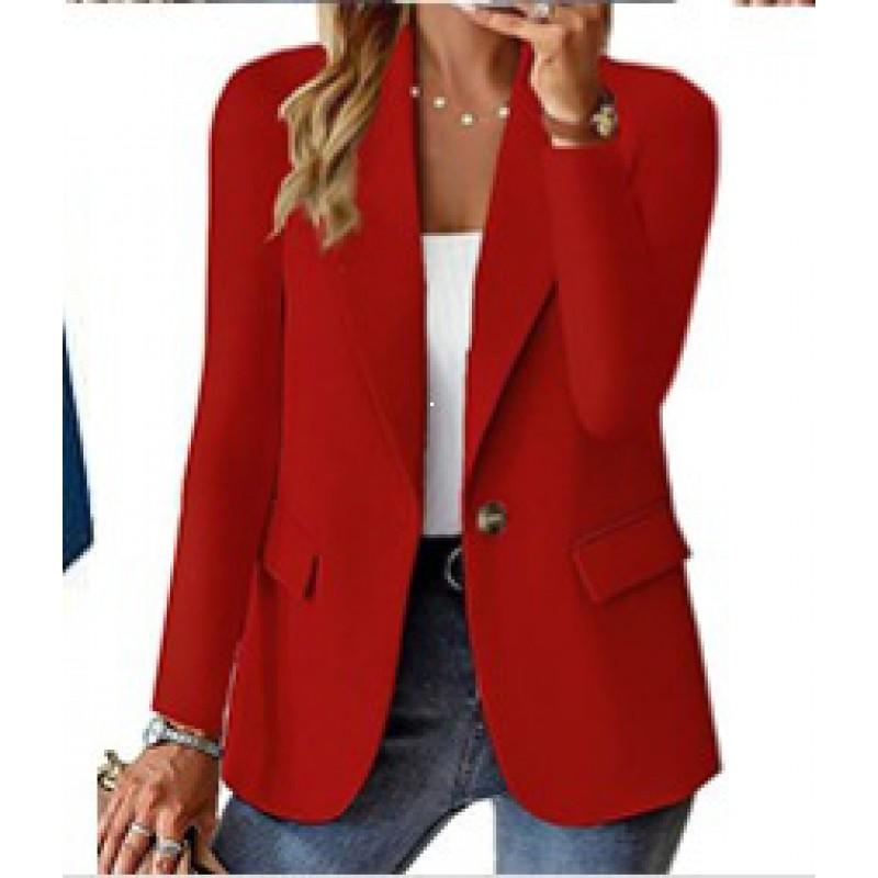Damen Schlank Geschnitten Einfarbiger Revers-Ein-Knopf-Blazer 2026 Büro-Chic Lässige Jacke