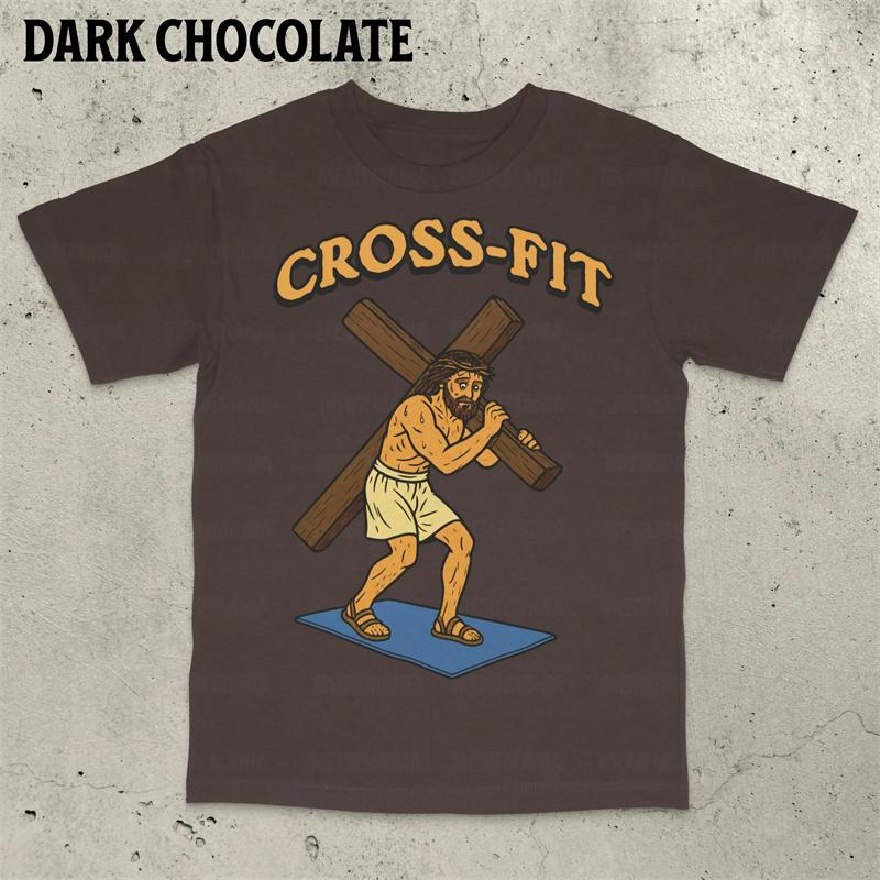 T-shirt da Uomo con Stampa di Parole di Gesù Umorismo Cross-fit Hip Hop Street Manica Corta T-shirt Colore Unico Casual Moda Estiva