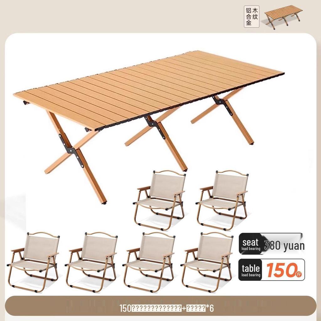Collapsible Metal Table and Chair Set for Outdoor Use - Ideal for Camping, Patio, Night Markets, and Street Vending