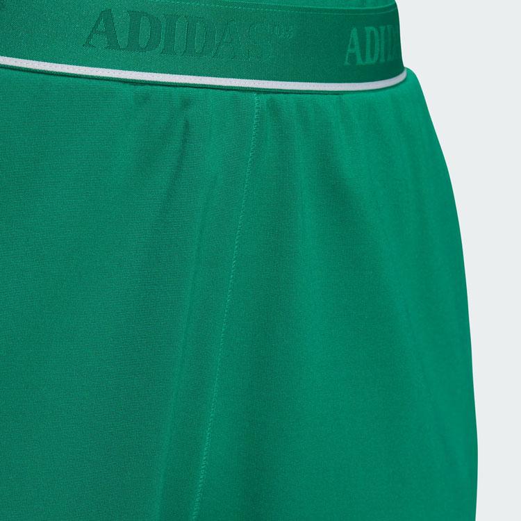 Adidas Verbiage Doubleknit Badge Embellished Hem Slit Detail Straight-Leg Knit Joggers Women Bottoms Green JE3614