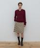 MA JOURNEE Sheer V-Neck Knit_Wine