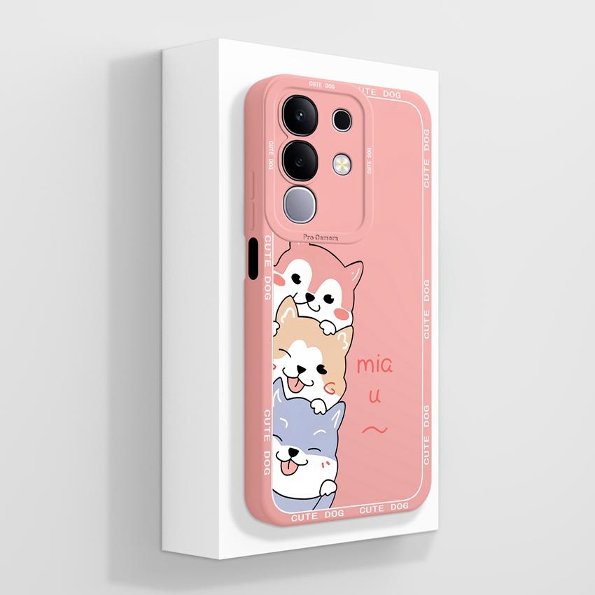 For Vivo T4x T2x T1x V27 V23 Pro V21 V21E V23 V23E V25 V25E V27E Y19E IQOO Z10X Phone Cover Cute Avocado Pattern Liquid Silicone Shell For Vivo Casing