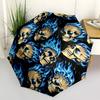 1pc Skulls Flames Automatic Folding Umbrella, Sturdy And Durable Automatic Folding Umbrella with 8 Ribs, Convenient for Outdoor Use063