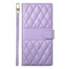 Wallet Case for Honor Magic8 Lite 5G/X70 5G/X9d 5G Rhombus Stitching Stand Leather Phone Cover with Long/Short Strap
