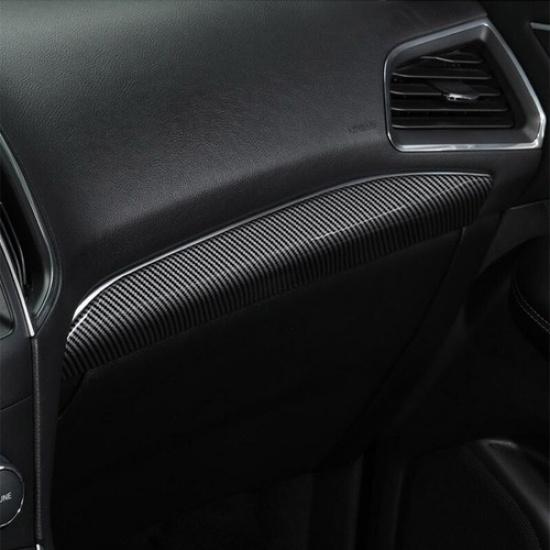 Carbon Fiber ABS Co-Pilot Dashboard Strip Cover Trim For Ford Edge 2015-2020