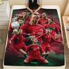 1PC Cristiano Ronaldo Patterned Flannel Blanket Suitable For All Seasons for Home Decor Warmth and Comfort Gifts Holiday Present
